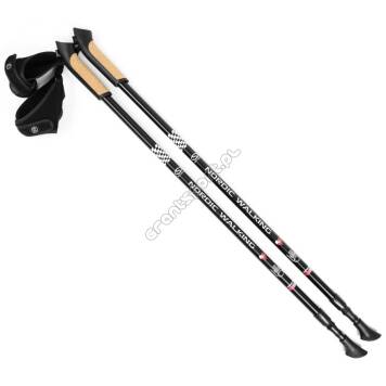 Kije/kijki Nordic Walking Long Life regulowane czarne w pokrowcu